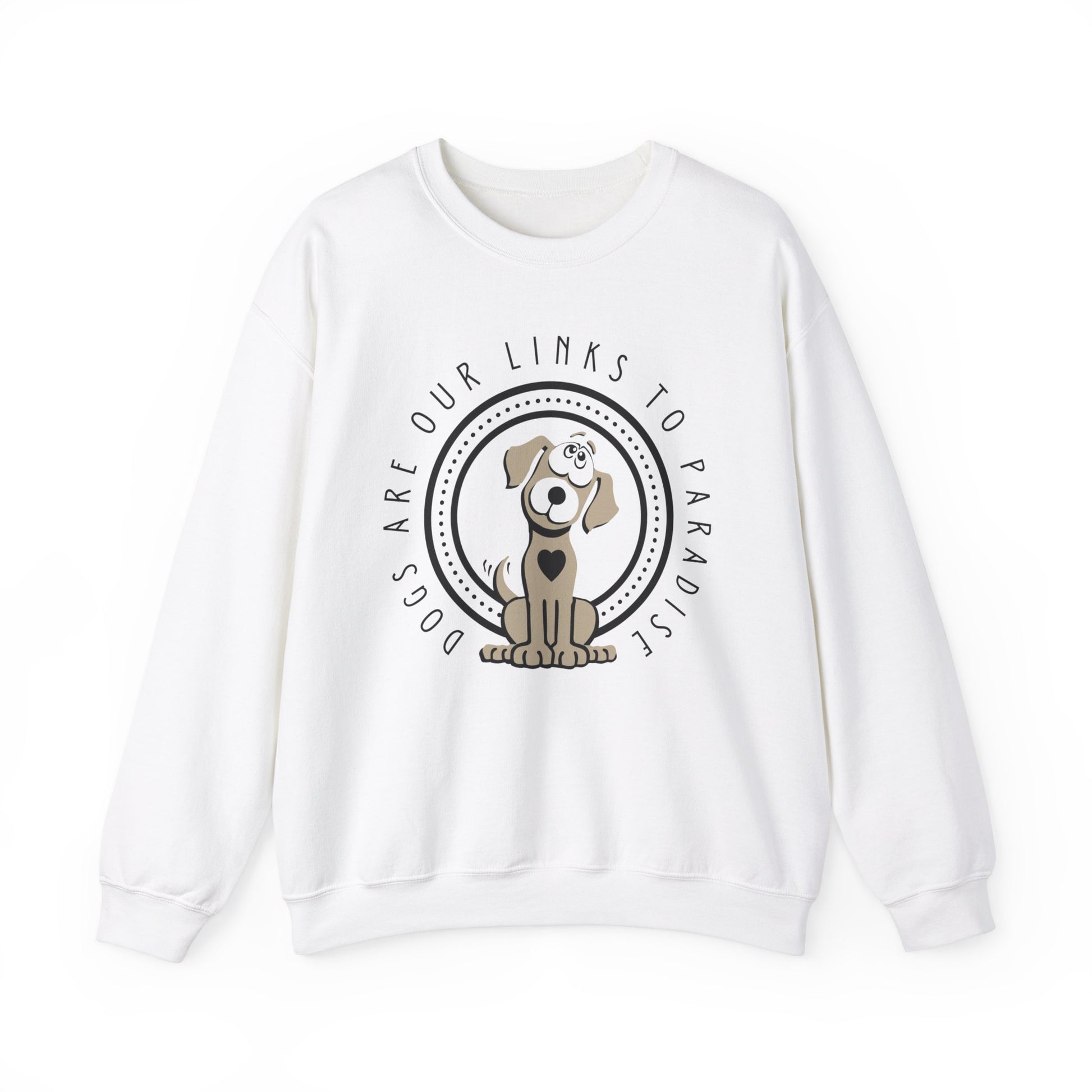 A white Dogs Pure Love design, displaying the charming 'Dogs are Paradise' print, against a crisp white backdrop.