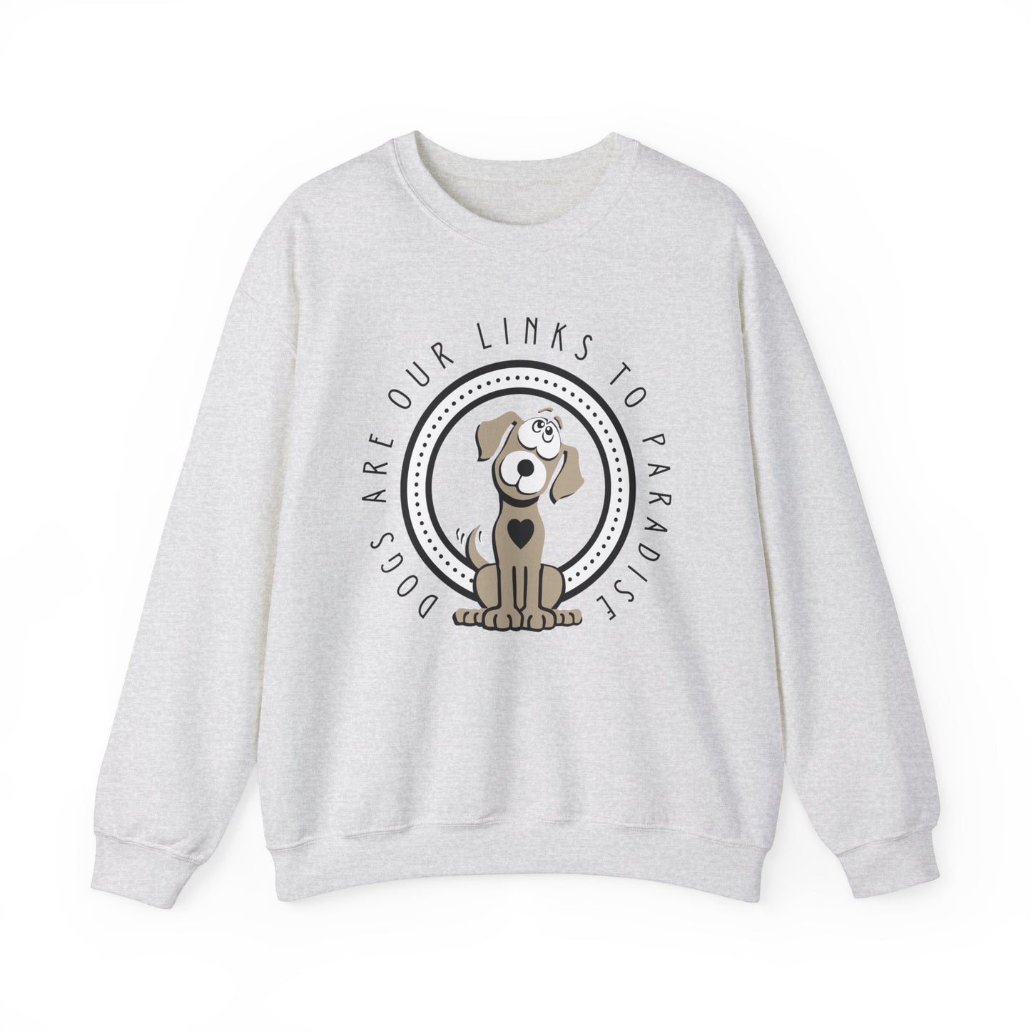  Introducing an ash-colored Dogs Pure Love design, showcasing the 'Dogs are Paradise' print, set against a crisp white background.