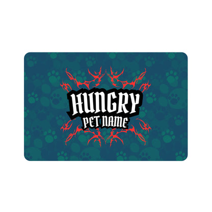 Personalized Pet Bowl Mat - Hungry Sea Green